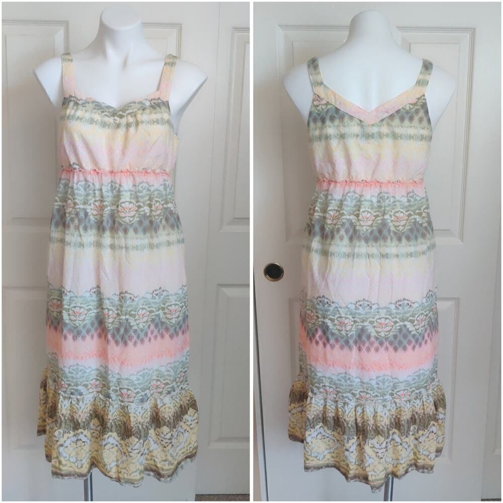 Sonoma pastel empire waist midi sleeveless dress sz S